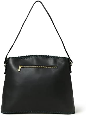 ADYAN Leather Shoulder Bag For Women Handmade Western Handbag Top Handle Floral Pattern Concealed Carry Shoulder Hobo Purses and Handbags (Black & Turquoise)