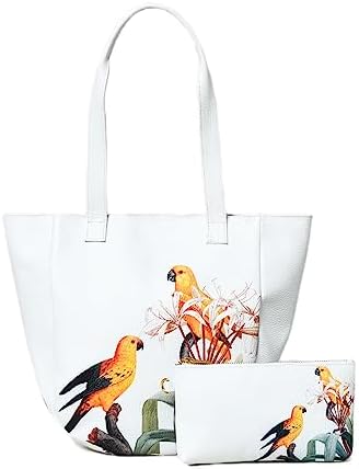 ADYAN Handmade Soft Leather Tote Bag for Women with Purse Shoulder Bags for Work Shopping and Travel (White)