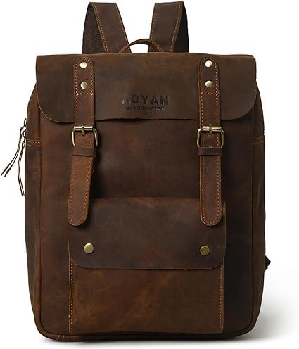 ADYAN Stylish Soft Leather Travel Shoulder Bag Office, Multi-functional Accessory for Men and Women (Brown)