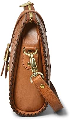 ADYAN Western Leather Crossbody Bags for Women Sling Bag Satchel Bag Hand-tooled Floral Carving Girl Purse for stylish look