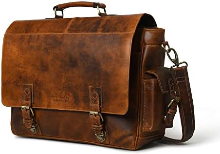 ADYAN Laptop Bags Leather Laptop Messenger & Shoulder Bag Briefcase For Men Computer Bags for Laptops 16 inch Laptop Backpack