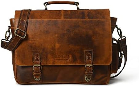 ADYAN Laptop Bags Leather Laptop Messenger & Shoulder Bag Briefcase For Men Computer Bags for Laptops 16 inch Laptop Backpack