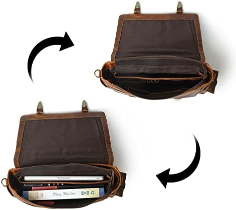 ADYAN Laptop Bags Leather Laptop Messenger & Shoulder Bag Briefcase For Men Computer Bags for Laptops 16 inch Laptop Backpack