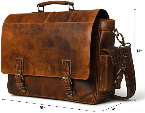 ADYAN Laptop Bags Leather Laptop Messenger & Shoulder Bag Briefcase For Men Computer Bags for Laptops 16 inch Laptop Backpack