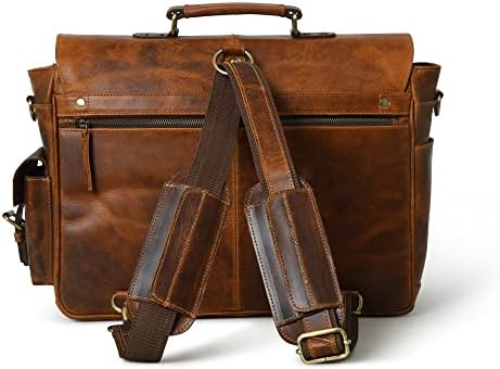 ADYAN Laptop Bags Leather Laptop Messenger & Shoulder Bag Briefcase For Men Computer Bags for Laptops 16 inch Laptop Backpack