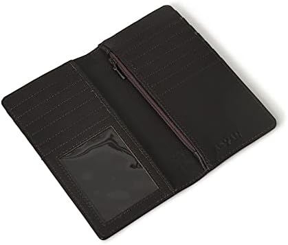 ADYAN Long Wallet For Men Full Grain Leather Classic Bifold Western-Minimalist Cowboy & Rodeo Wallet For Men - Checkbook Cover & Gift For Him (Tan)
