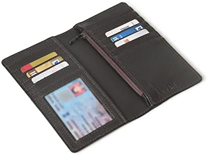 ADYAN Long Wallet For Men Full Grain Leather Classic Bifold Western-Minimalist Cowboy & Rodeo Wallet For Men - Checkbook Cover & Gift For Him (Tan)