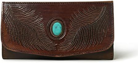 ADYAN Western Leather Small Wallet for Women Slim Bifold Multi Card Organizer Wristlet Wallet for Ladies