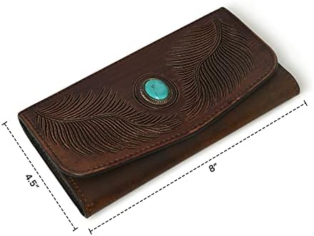 ADYAN Western Leather Small Wallet for Women Slim Bifold Multi Card Organizer Wristlet Wallet for Ladies