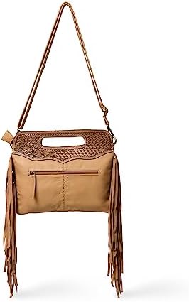 Western Suede Fringe Hair-On Crossbody Bag Women Natural Leather Hand Bag With Adjustable Strap | Leather Handbag | Purse | Side Sling Bag