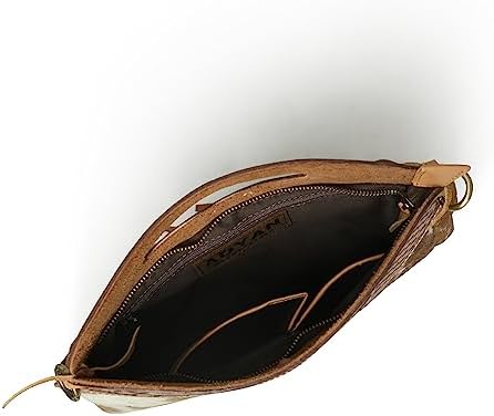 Western Suede Fringe Hair-On Crossbody Bag Women Natural Leather Hand Bag With Adjustable Strap | Leather Handbag | Purse | Side Sling Bag