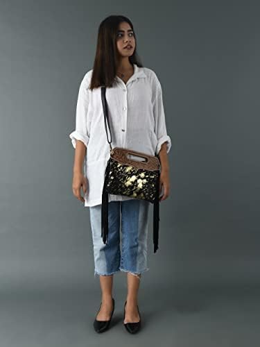 Stylish Cowhide Leather Handbag with Intricate Western Design – Perfect for Every Occasion