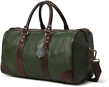 Adyan Leather Duffle Bag Travel Carry on Weekender Luggage Overnight Bags for Women and Men