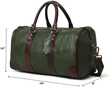 Adyan Leather Duffle Bag Travel Carry on Weekender Luggage Overnight Bags for Women and Men