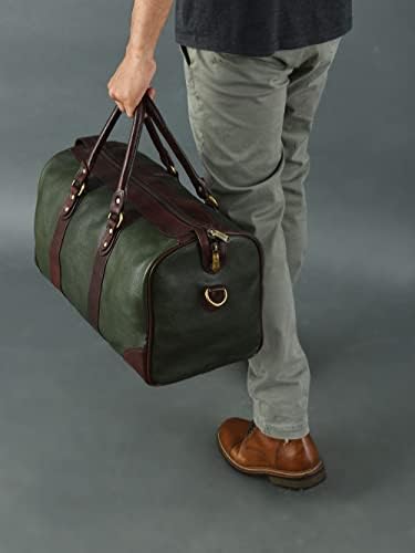 Adyan Leather Duffle Bag Travel Carry on Weekender Luggage Overnight Bags for Women and Men