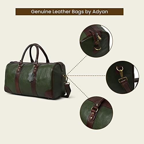 Adyan Leather Duffle Bag Travel Carry on Weekender Luggage Overnight Bags for Women and Men