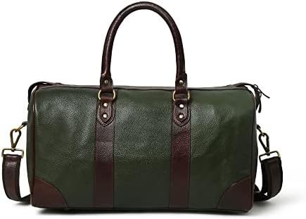 Adyan Leather Duffle Bag Travel Carry on Weekender Luggage Overnight Bags for Women and Men