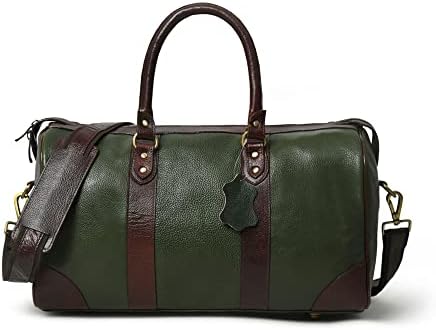 Adyan Leather Duffle Bag Travel Carry on Weekender Luggage Overnight Bags for Women and Men