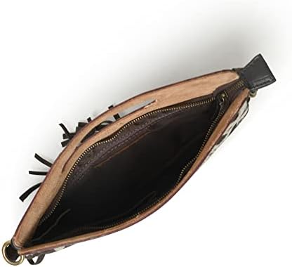 ADYAN Western Suede Fringe Brown Leather Crossbody Bag Hobo Shoulder Sling Bags for Women Handcrafted Handle Handbags