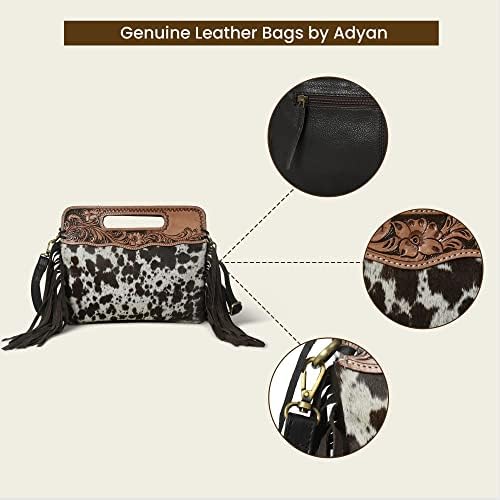 ADYAN Western Suede Fringe Brown Leather Crossbody Bag Hobo Shoulder Sling Bags for Women Handcrafted Handle Handbags