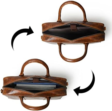 ADYAN Leather Briefcases for Men and Women Laptop Bag Business Travel Messenger Bag Vintage Leather Best Office Satchel Bag