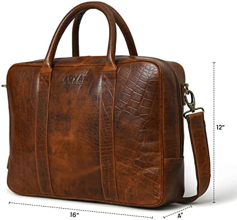 ADYAN Leather Briefcases for Men and Women Laptop Bag Business Travel Messenger Bag Vintage Leather Best Office Satchel Bag
