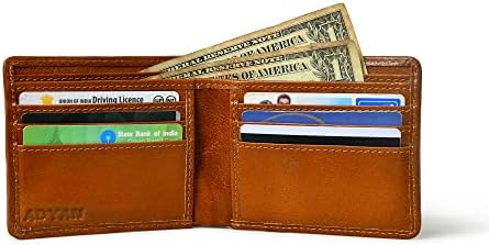 ADYAN Genuine Hide Leather Slim Wallet for Men | Western Slim Bifold Wallet | Everyday Use Goat Hair Leather Durable Billfold Wallet Purse With 6 Card Slots