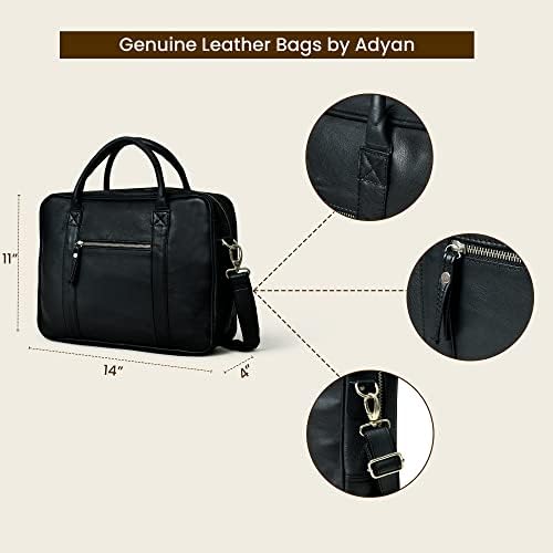ADYAN Leather Briefcases for Men and Women Travel Messenger Bag Laptop Bag Business Vintage Leather Best Office Satchel Bag