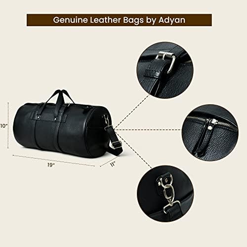 Adyan Leather Oversized Travel Duffel Bags for Men and Women Gym Travel Tote Duffel, Overnight Weekender Travel Case Duffel Luggage Bag