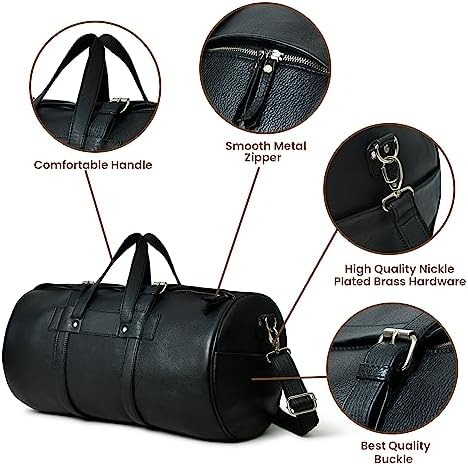 Adyan Leather Oversized Travel Duffel Bags for Men and Women Gym Travel Tote Duffel, Overnight Weekender Travel Case Duffel Luggage Bag