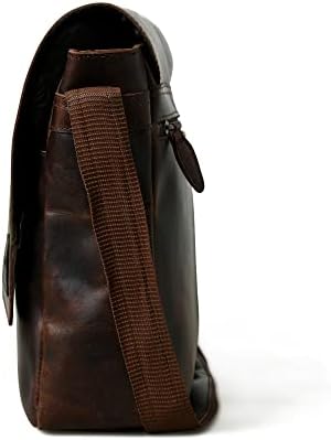 ADYAN Vintage Full Grain leather crossbody bags for men - 14 Inch laptop Crossbody bag with Adjustable Shoulder Strap