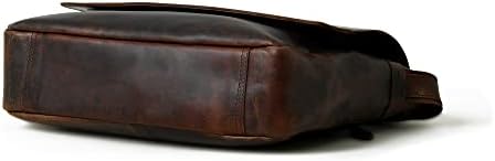ADYAN Vintage Full Grain leather crossbody bags for men - 14 Inch laptop Crossbody bag with Adjustable Shoulder Strap