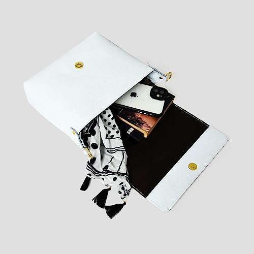 ADYAN Handmade White Leather Crossbody Purses for Women Vegetable Tanned Crossbody Bag