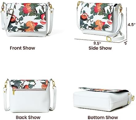 ADYAN Handmade White Leather Crossbody Purses for Women Vegetable Tanned Crossbody Bag