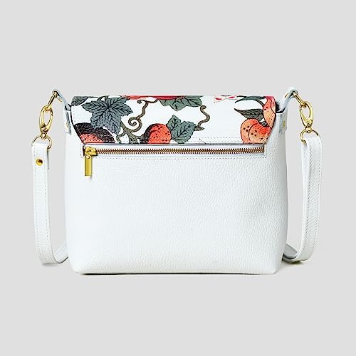 ADYAN Handmade White Leather Crossbody Purses for Women Vegetable Tanned Crossbody Bag