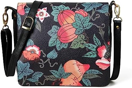 ADYAN Handmade Black Leather Crossbody Bag Vegetable Tanned Leather Crossbody Purse for Women