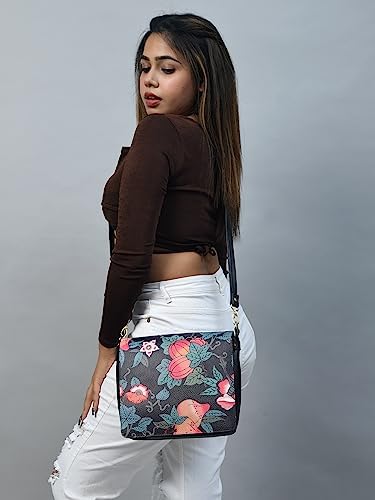 ADYAN Handmade Black Leather Crossbody Bag Vegetable Tanned Leather Crossbody Purse for Women