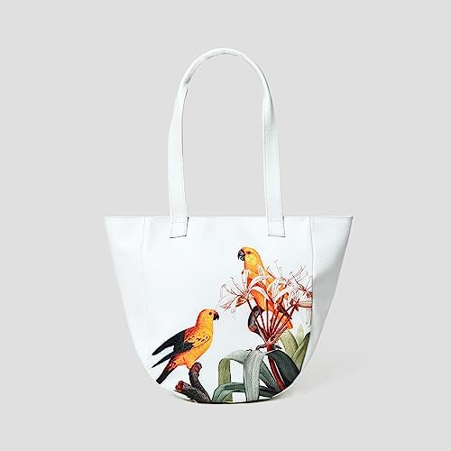 ADYAN Handmade Soft Leather Tote Bag for Women with Purse Shoulder Bags for Work Shopping and Travel (White)