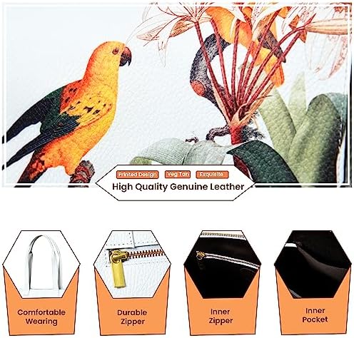 ADYAN Handmade Soft Leather Tote Bag for Women with Purse Shoulder Bags for Work Shopping and Travel (White)