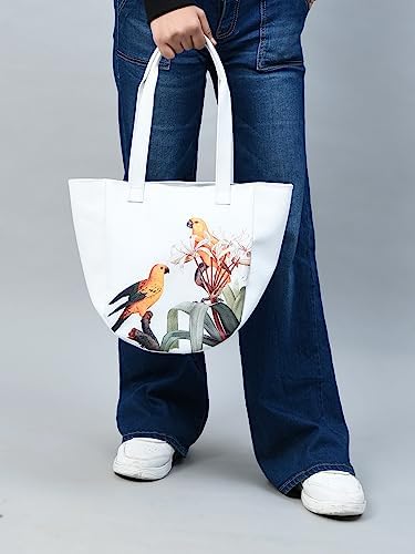 ADYAN Handmade Soft Leather Tote Bag for Women with Purse Shoulder Bags for Work Shopping and Travel (White)