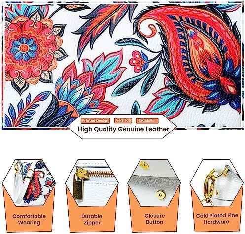 ADYAN Women's Handmade White Crossbody Shoulder handbags with Strap Vegetable Tanned Crossbody Bag Leather