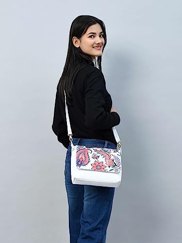 ADYAN Women's Handmade White Crossbody Shoulder handbags with Strap Vegetable Tanned Crossbody Bag Leather