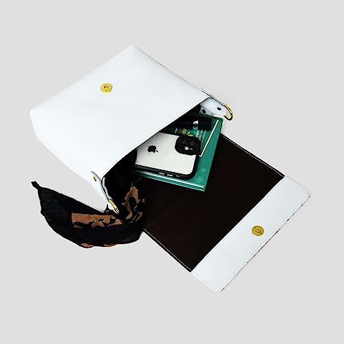 ADYAN Women's Handmade White Crossbody Shoulder handbags with Strap Vegetable Tanned Crossbody Bag Leather