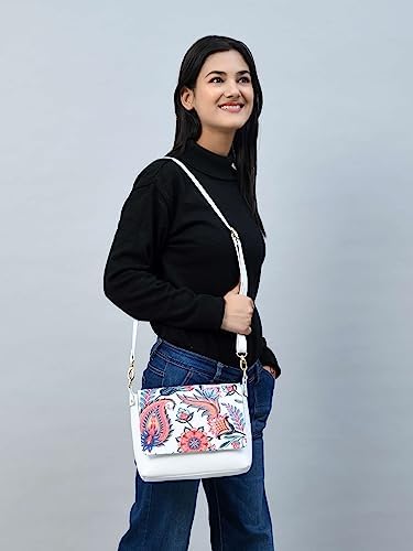 ADYAN Women's Handmade White Crossbody Shoulder handbags with Strap Vegetable Tanned Crossbody Bag Leather