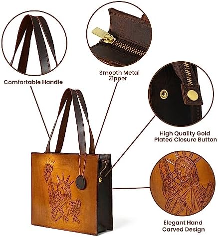 ADYAN Leather Handbags for Women Crossbody Shoulder Purse with Organizer Insert-Shoulder bag for Womens Handmade-Multi-way Bag (Brown)