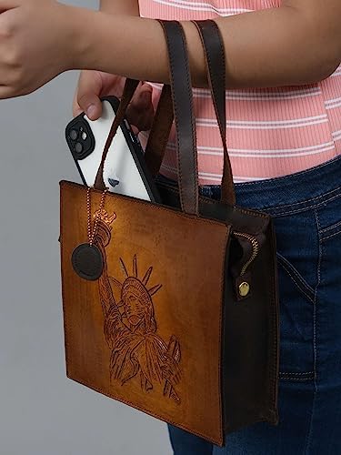 ADYAN Leather Handbags for Women Crossbody Shoulder Purse with Organizer Insert-Shoulder bag for Womens Handmade-Multi-way Bag (Brown)