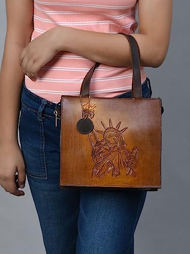 ADYAN Leather Handbags for Women Crossbody Shoulder Purse with Organizer Insert-Shoulder bag for Womens Handmade-Multi-way Bag (Brown)