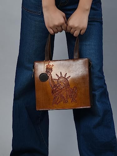 ADYAN Leather Handbags for Women Crossbody Shoulder Purse with Organizer Insert-Shoulder bag for Womens Handmade-Multi-way Bag (Brown)