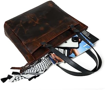 ADYAN Full Grain Buffalo Leather Women Shoulder Bag | Handbag Purse (Brown)