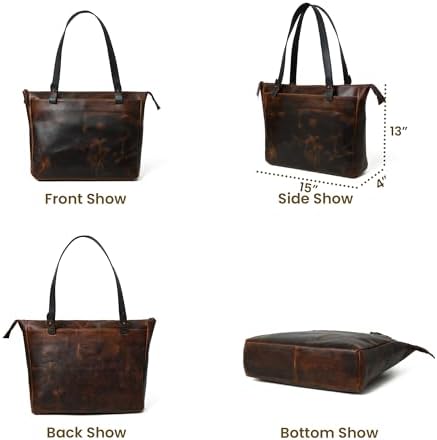 ADYAN Full Grain Buffalo Leather Women Shoulder Bag | Handbag Purse (Brown)